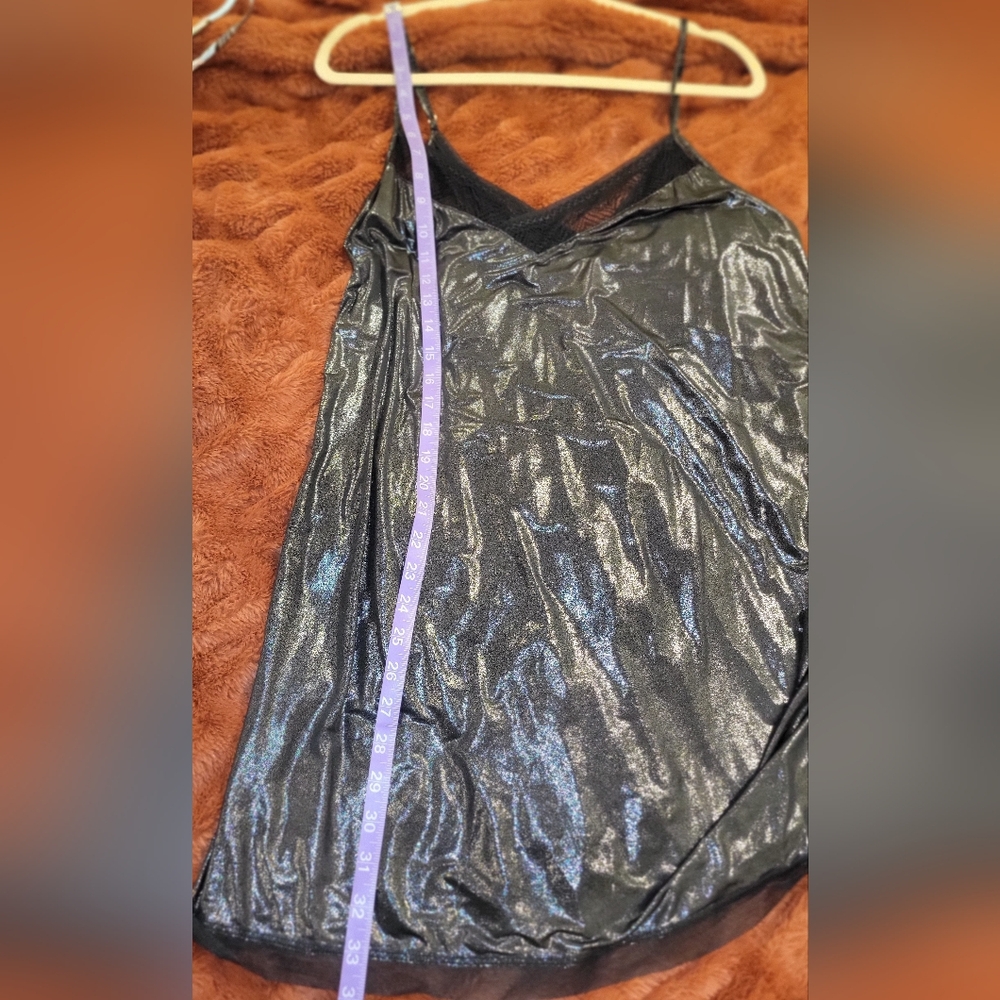 Victoria Secret Black Shiny Slip On Dress - Picture 8 of 8